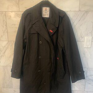 Supreme Trench Coat Black 100% Cotton Double-Breasted